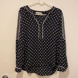 Lightweight navy patterned blouse